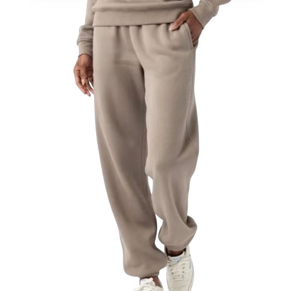 COZY EARTH CityScape Joggers Sweatpants EBONY LIGHT BROWN Modal Blend Fleece XS